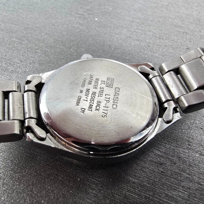 Casio Watch Women 26mm Blue Dial Silver Tone Date Round LTP-1175 New Battery9