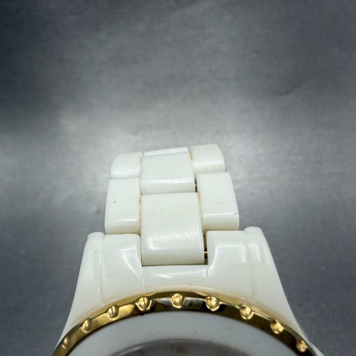 Michael Kors Madison Watch Women 41mm MOP Dial White Tone Date Mk-5249 New Batt4