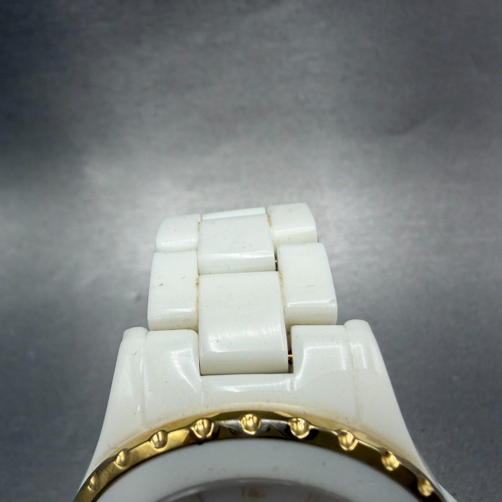 Michael Kors Madison Watch Women 41mm MOP Dial White Tone Date Mk-5249 New Batt4
