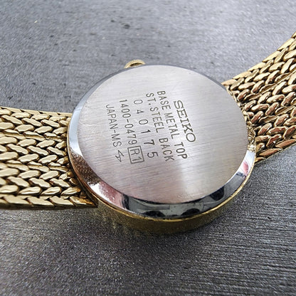 Seiko Lassale Watch Women 22mm Champagne Dial Gold Tone 14000479 New Battery9