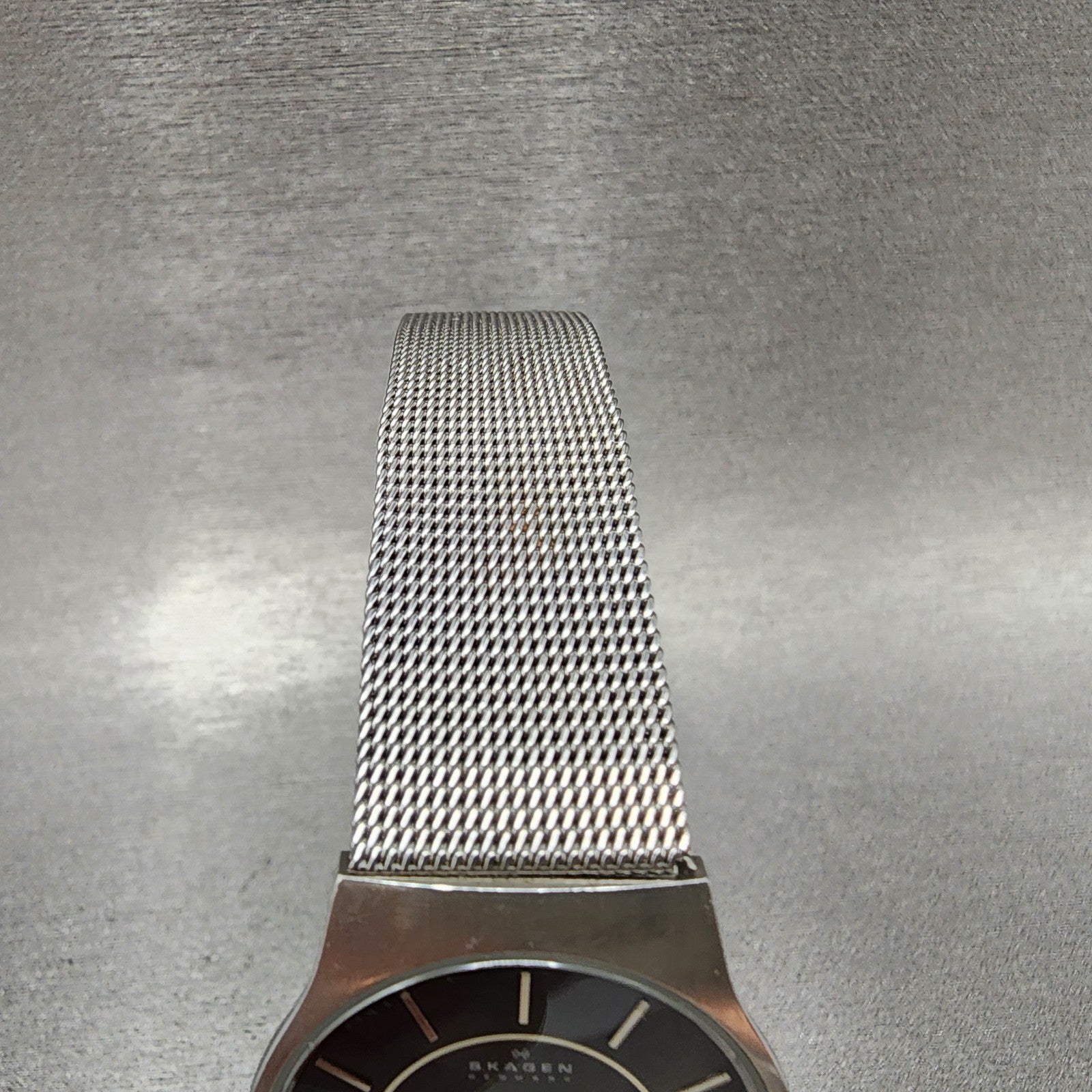 Skagen Watch Women 28mm Black Dial Stainless Steel Round Mesh Band New Battery4