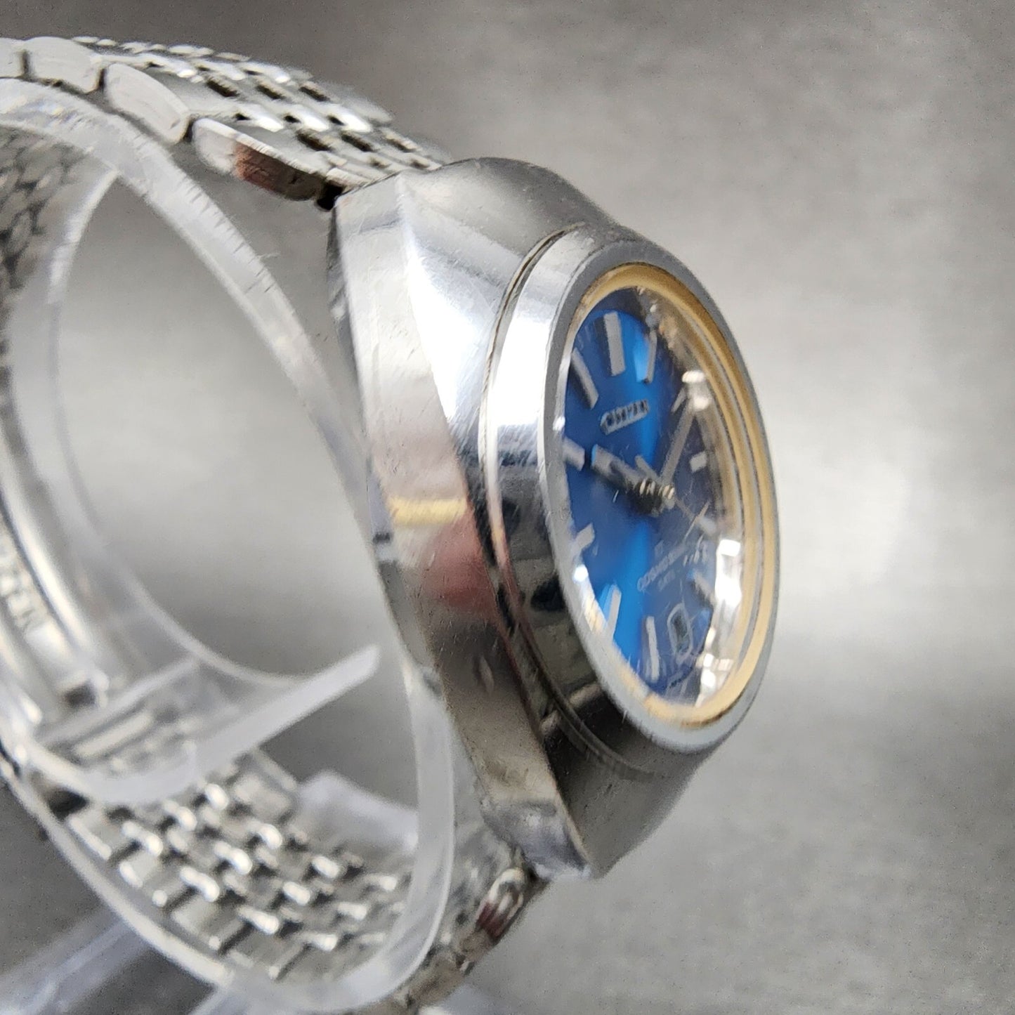 Citizen Cosmostar Watch Women 24mm Blue Dial Steel Date Round Manual Wind Runs3
