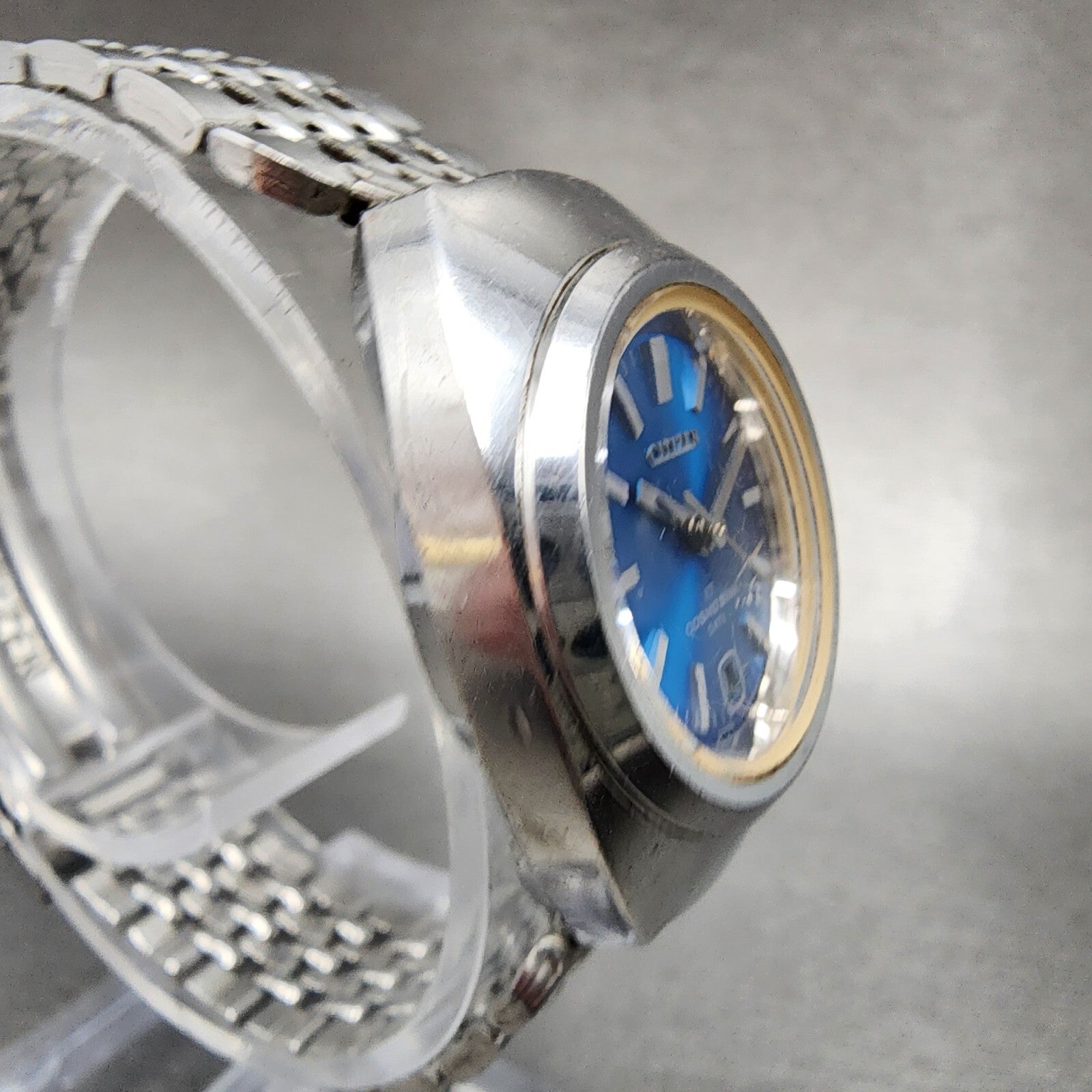 Citizen Cosmostar Watch Women 24mm Blue Dial Steel Date Round Manual Wind Runs3