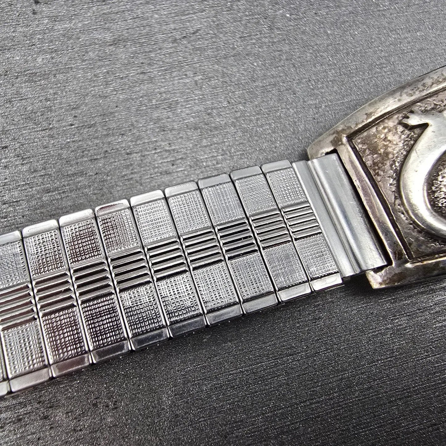 Navajo Sterling Silver Watch Band Tips 17mm Lizard Design Stretch Band VTG7