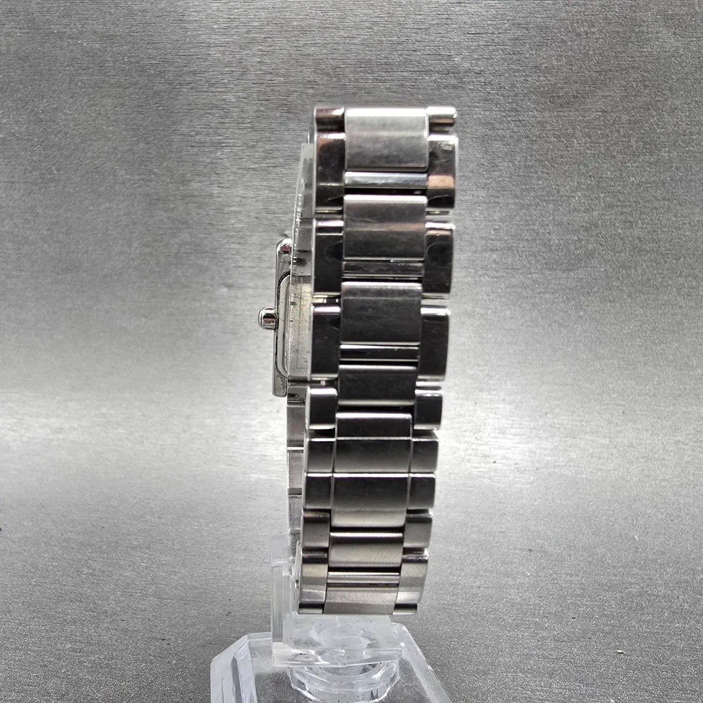 Coach Tank Watch Women 19mm Silver Dial Silver Tone Rectangle W002B New BatteryQ8