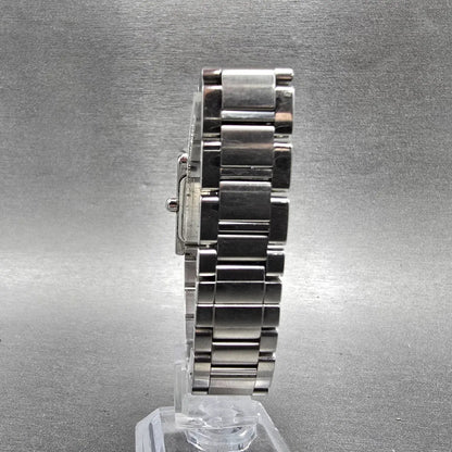 Coach Tank Watch Women 19mm Silver Dial Silver Tone Rectangle W002B New BatteryQ8