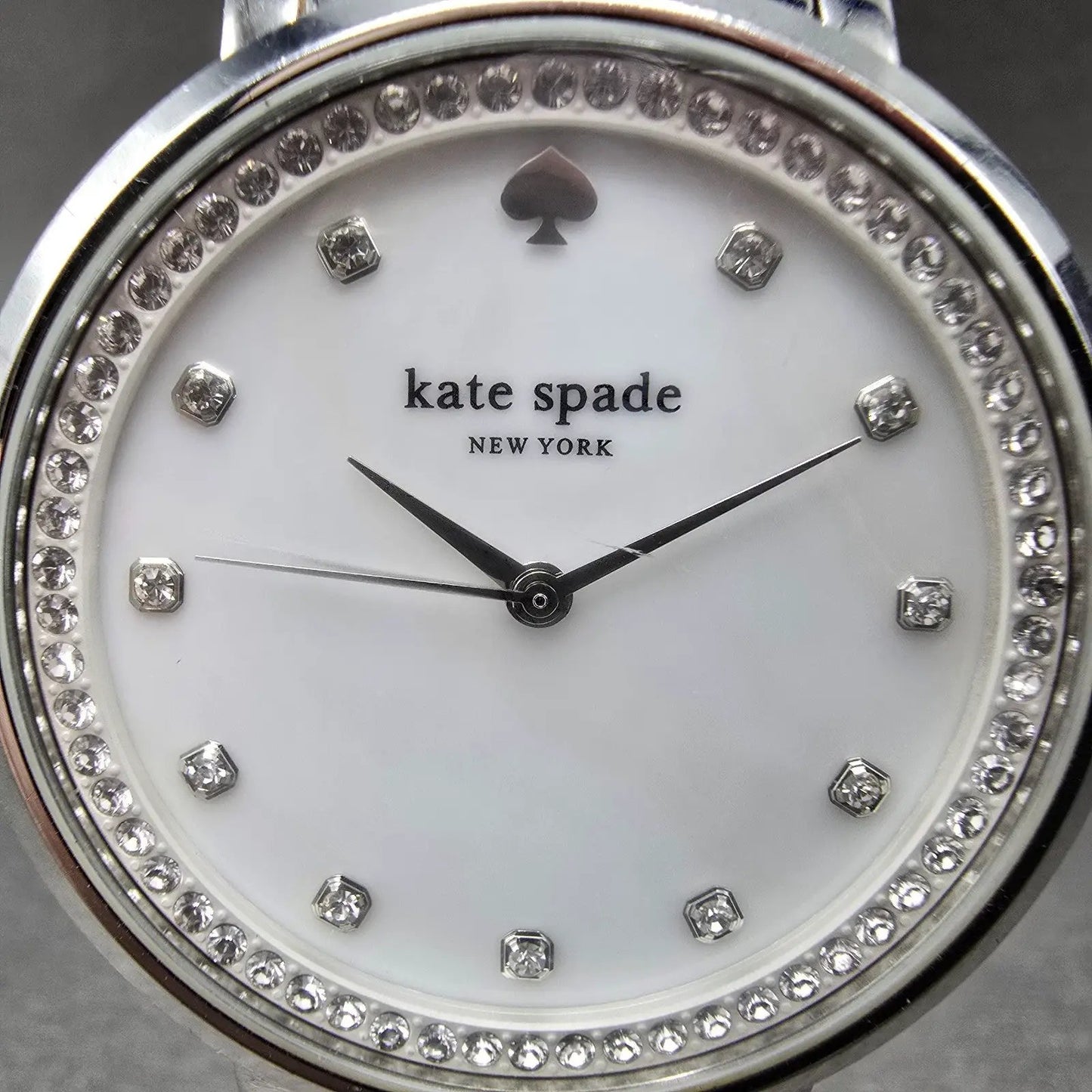 Kate Spade Monterey Watch Women 38mm MOP Dial Silver Tone Round 0820 New Battery1