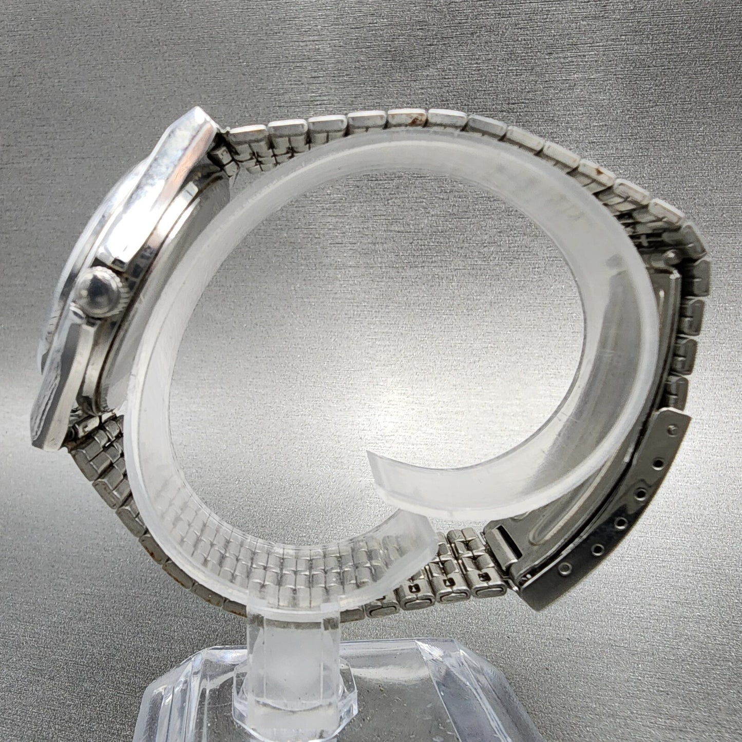 Seiko Chronos Watch Men 35mm White Dial Steel Daydate Round 5H237D20 PARTS5