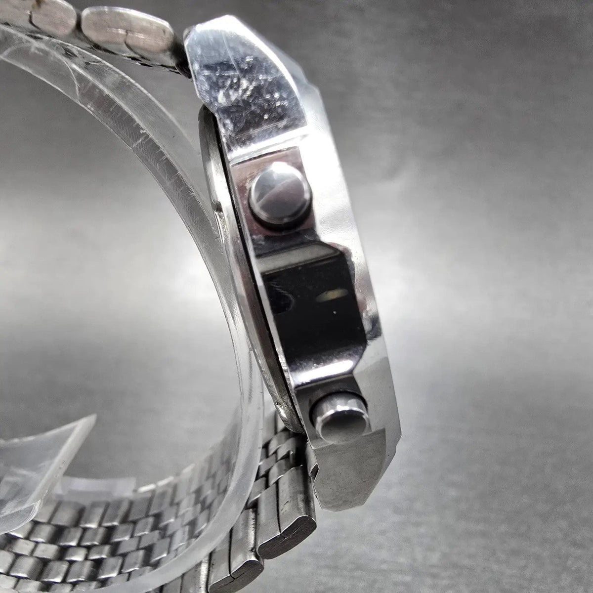 Alba Digital Watch Men 33mm Silver Alarm Chronograph Y749-5140 VTG Seiko PARTS4