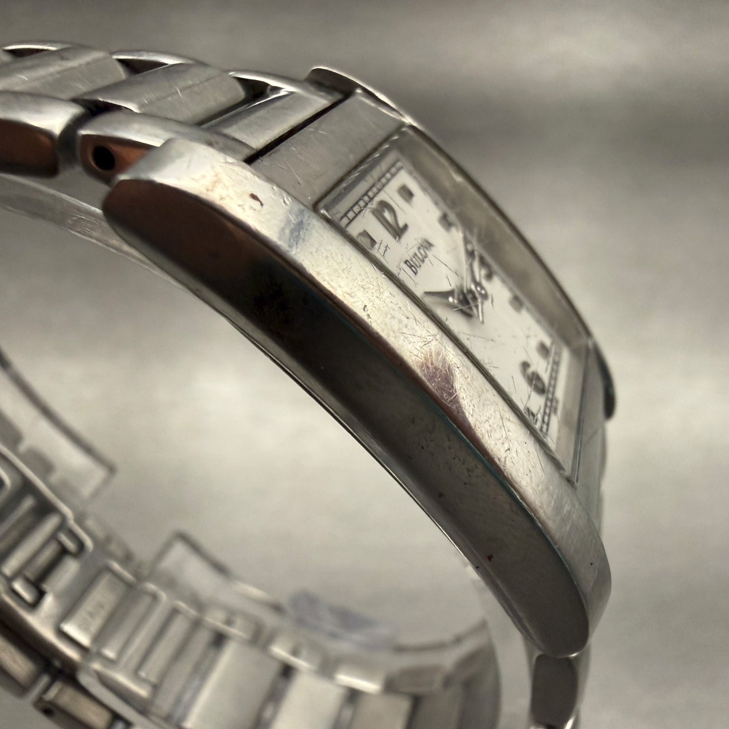 Bulova Tank Watch Women 21mm White Dial Silver Tone Rectangle 96L42 New Battery3