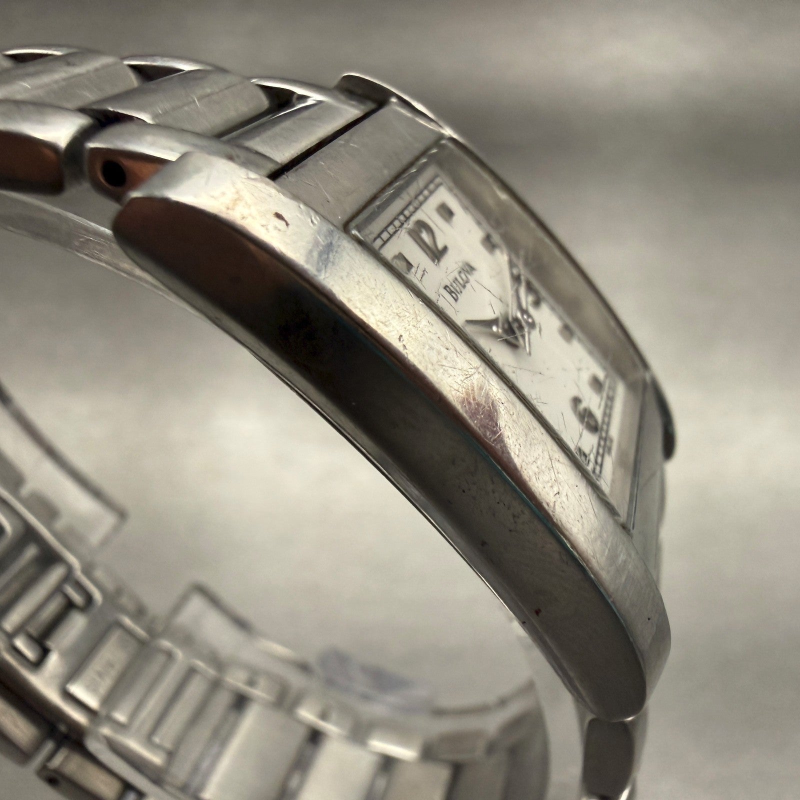 Bulova Tank Watch Women 21mm White Dial Silver Tone Rectangle 96L42 New Battery3