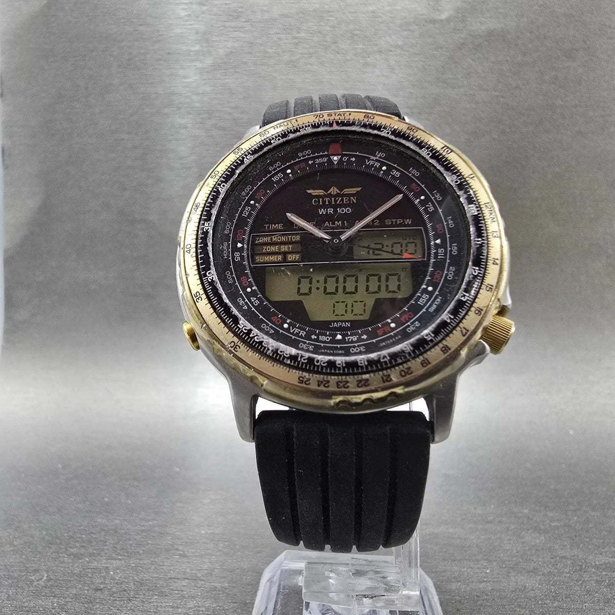 Citizen Promaster Wingman Watch Men 41mm Black Dial Two Tone READ!! NewBatt C0805