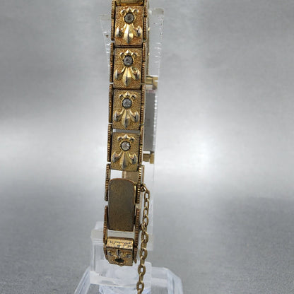 Seiko Solar Tank Watch Women 15mm White Dial Gold Tone Manual Wind 608 Runs