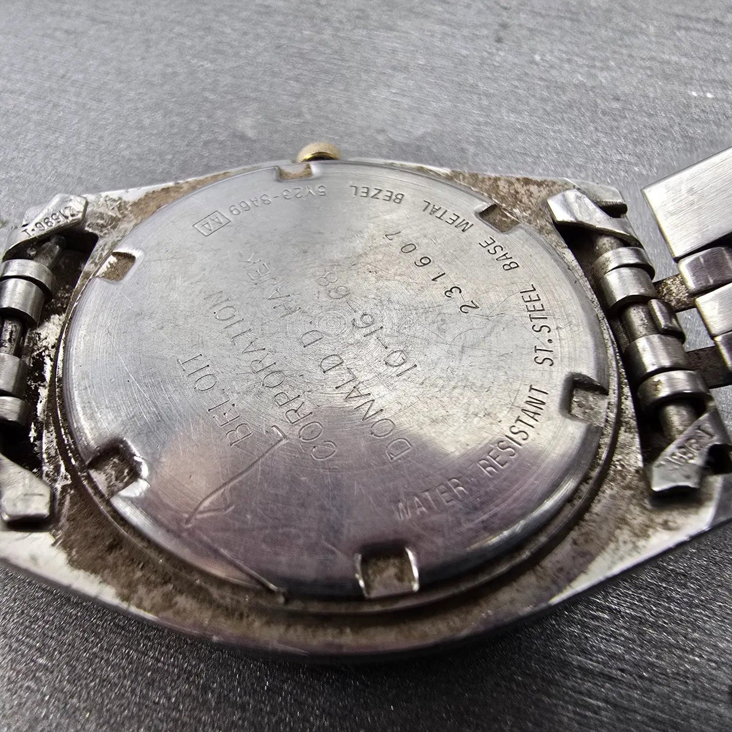 Seiko SQ President Watch Men 36mm Silver Dial Two Tone Daydate 5Y23-8A69 PARTS8