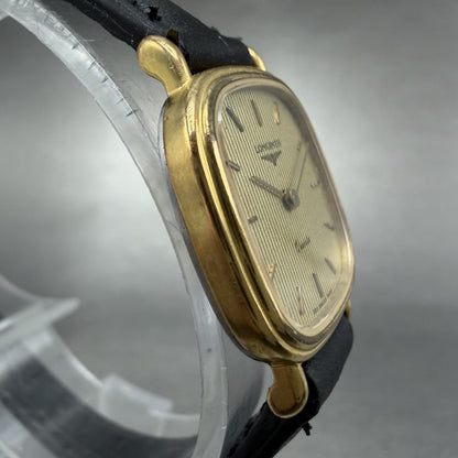 Longines Watch Women 21mm Gold Dial Gold Tone Rectangle 6469 New Battery3