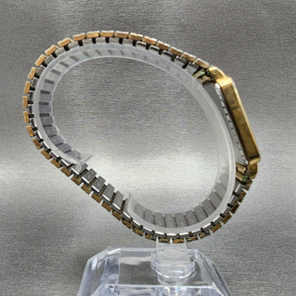 Pulsar Tank Watch Men 26mm Champange Dial Gold Tone Rectangle Y100-5869 PARTS