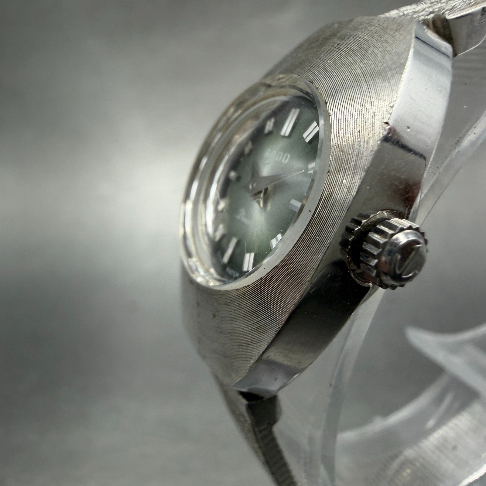 Rado Durance Watch Women 19mm Green Dial Silver Tone Manual Vintage PARTS3