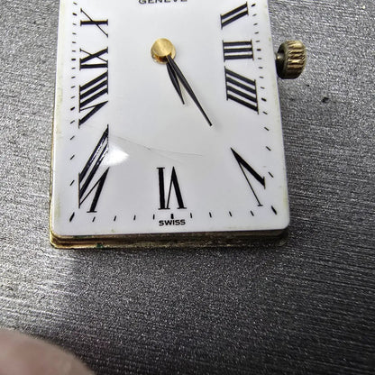 Raymond Weil Tank Watch Unisex 20mm White Dial Gold Plated 5742 VTG PARTS14