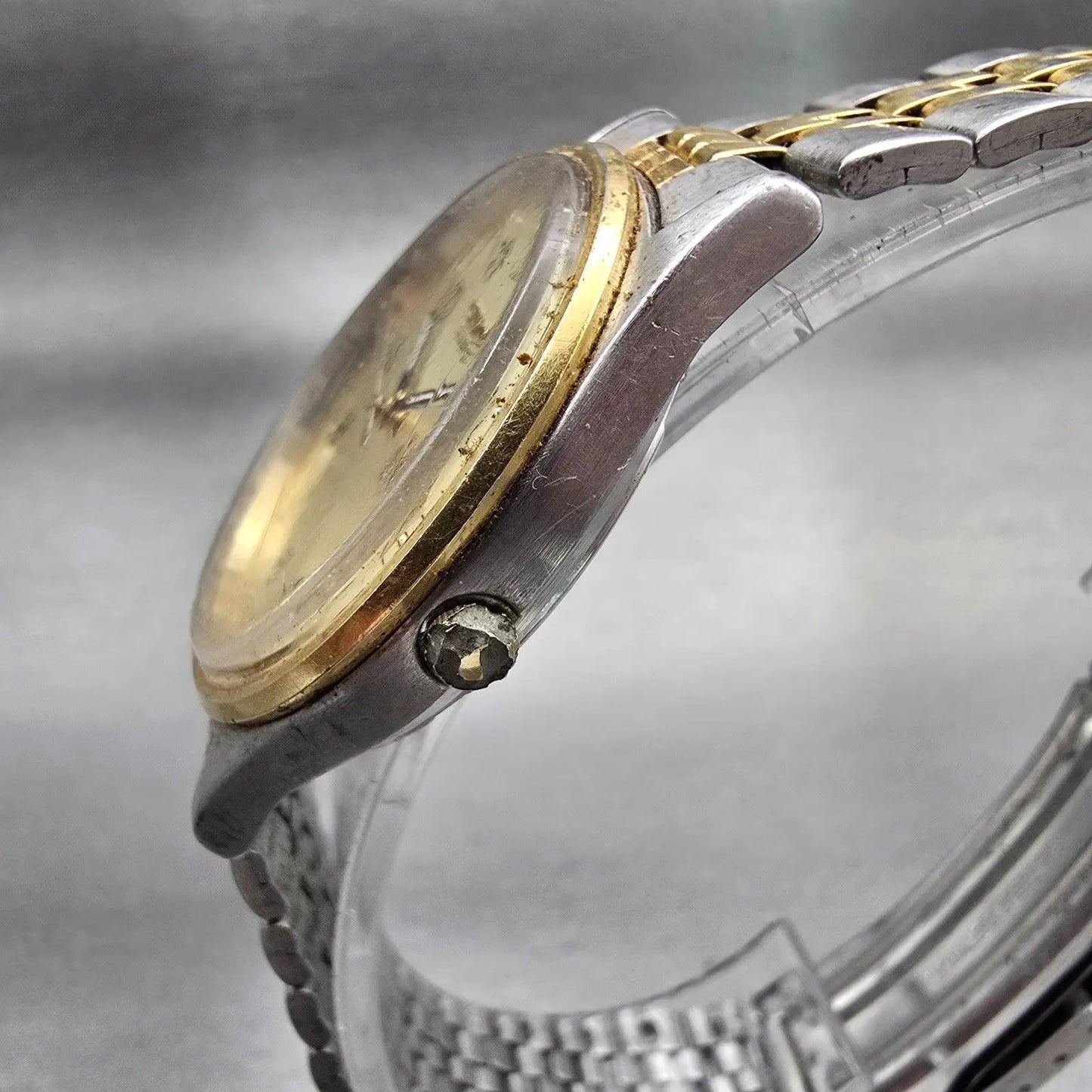Seiko Watch Men 35mm Champagne Dial Two Tone Daydate Round 7N43-8A39 New Batt2
