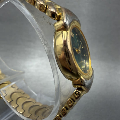 Elgin Watch Women 17mm Green Dial Gold Tone Oval New Battery 5Y303