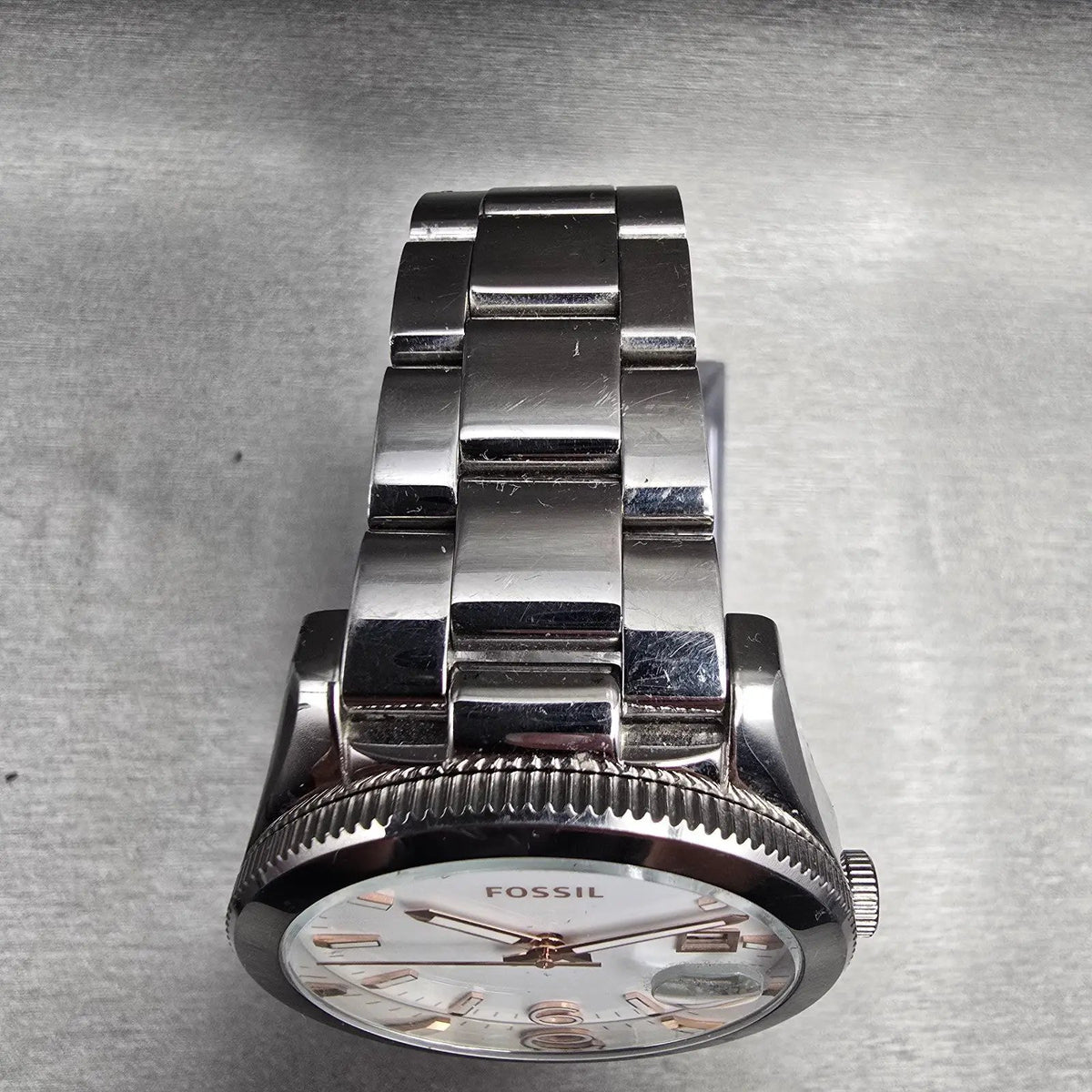 Fossil Perfect Boyfriend Watch Women 39mm White Dial Silver ES3728 New Battery4