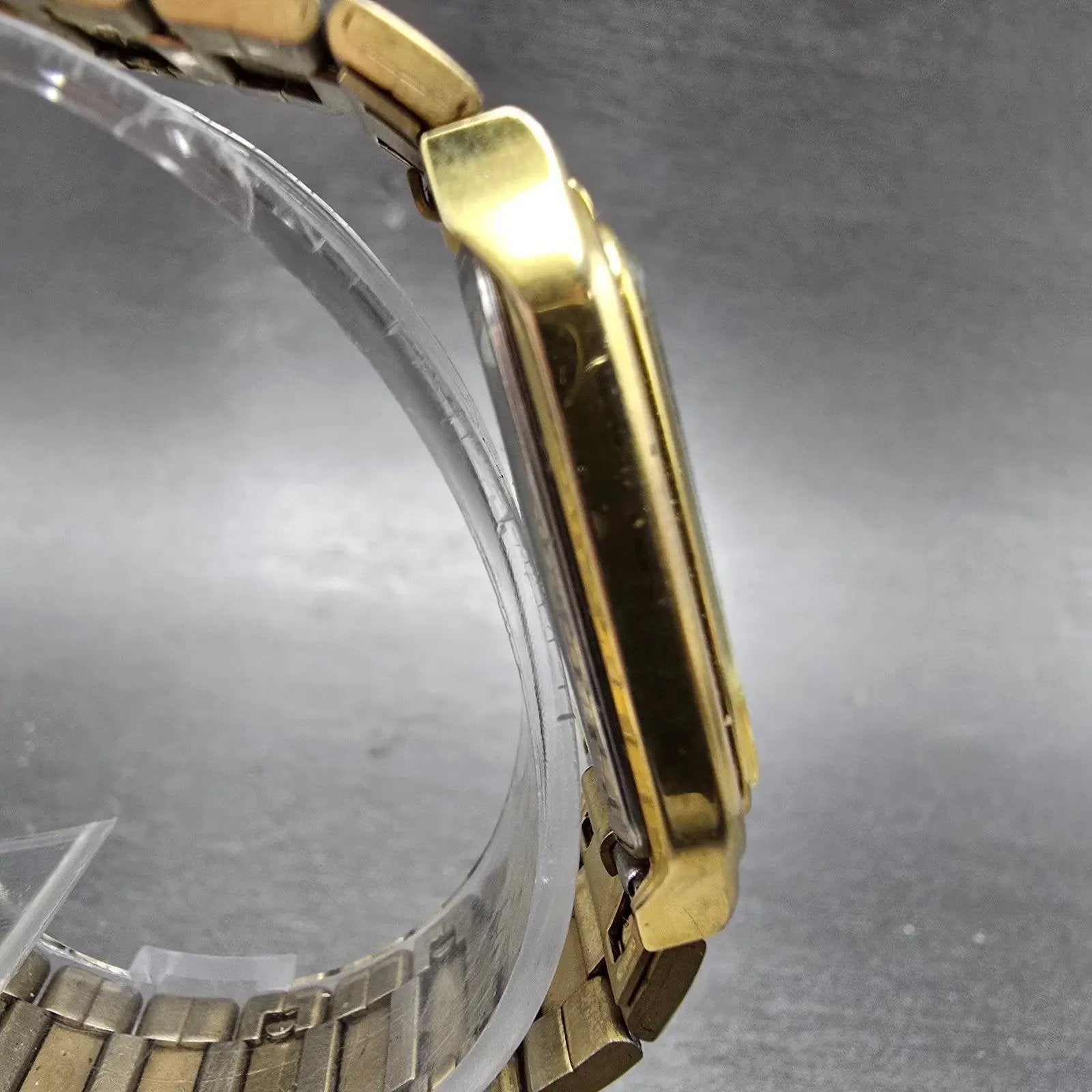 Citizen CQ Tank Watch Men 26mm Champagne Dial Gold Tone 6031-S16890 New Battery3
