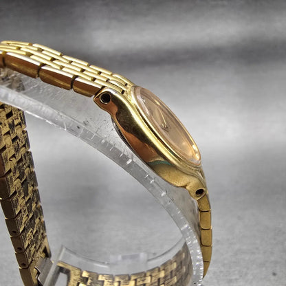 Seiko Watch Women 17mm Gold Dial Gold Tone Oval 1N00-5A39 New Battery Vintage3