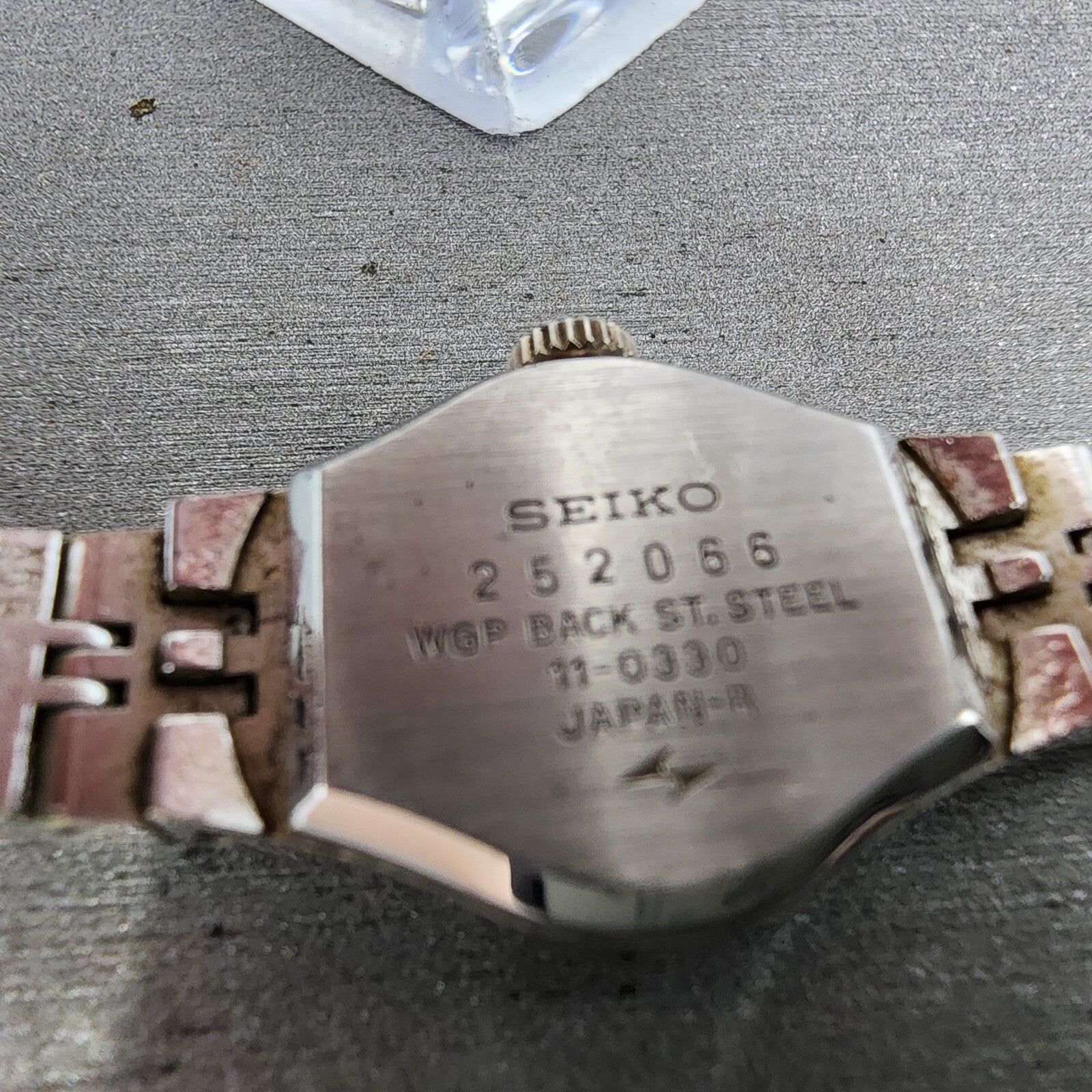 Seiko Watch Women 18mm Silver Dial White Gold Tone Round Manual Wind Runs VTG10