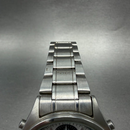 Seiko Chronograph Watch Men 39mm White Dial Steel Date Alarm Panda New Battery4