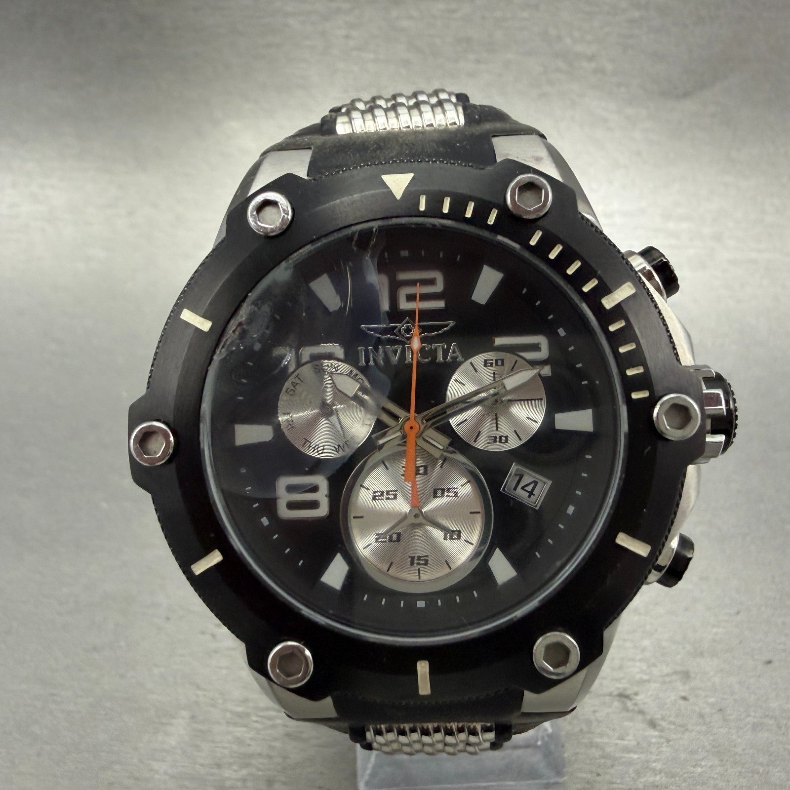 Invicta Speedway Chrono Watch Men 51mm Black Dial Steel Daydat 22235 New Battt0