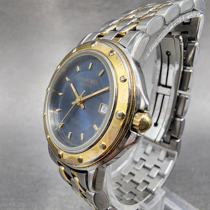 Raymond Weil Tango Watch Women 28mm Blue Dial Two Tone Date Round 5360 New BatA12