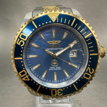 Invicta Grand Diver Automatic Watch Men 47mm Blue Dial Two Tone Date 23305 Runs0