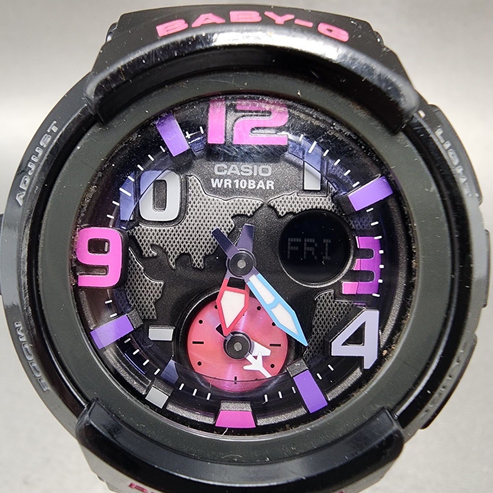 Casio babyG Watch Women 44mm Black Dial Black Tone Round BGA190 New Battery1