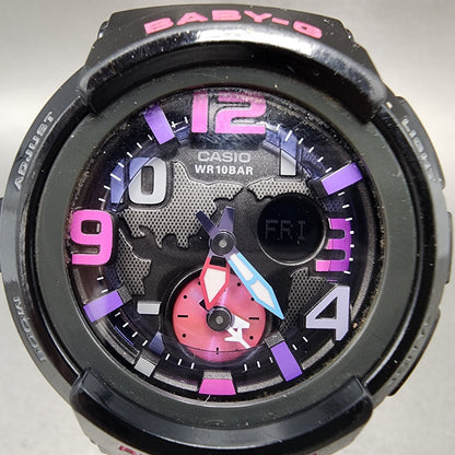 Casio babyG Watch Women 44mm Black Dial Black Tone Round BGA190 New Battery1
