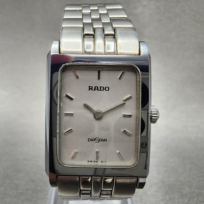 Rado Diastar Tank Watch Women 20mm Gray Dial Gray Tone Rectangle New Battery1