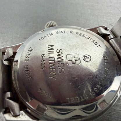 Swiss Military Watch Men 36mm Blue Dial Silver Toe Date 6-523 6824 New Battery9