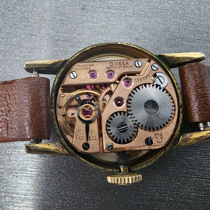 VTG Omega Turler Watch Women 19mm Cream Dial Gold Plated Manual Wind Runs Cal24412