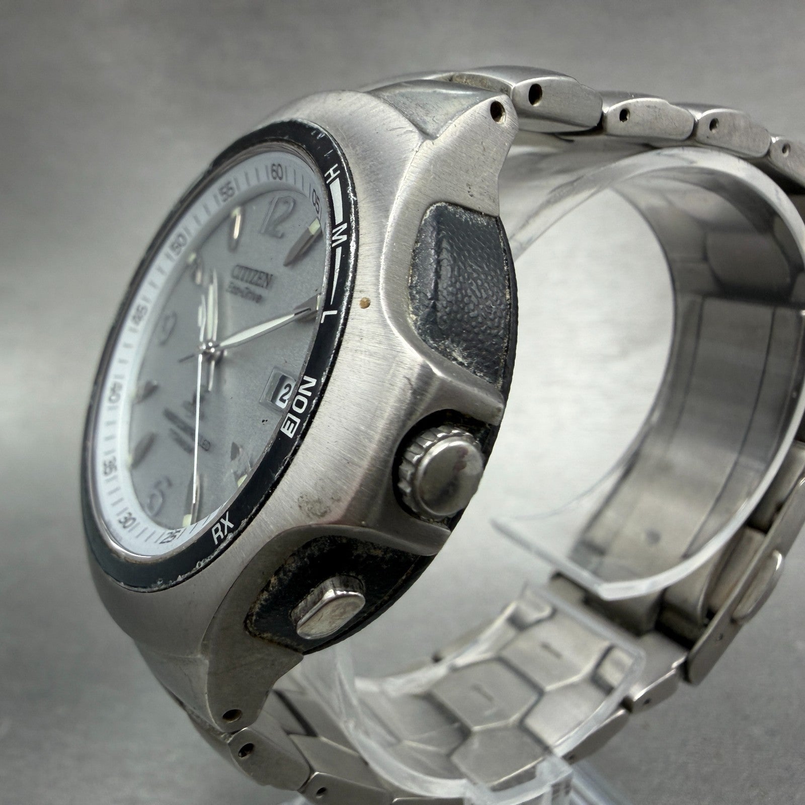 Citizen Eco-Drive Attesa Watch Men 40mm Gray Dial Titanium Atomic Round READ!!!!3