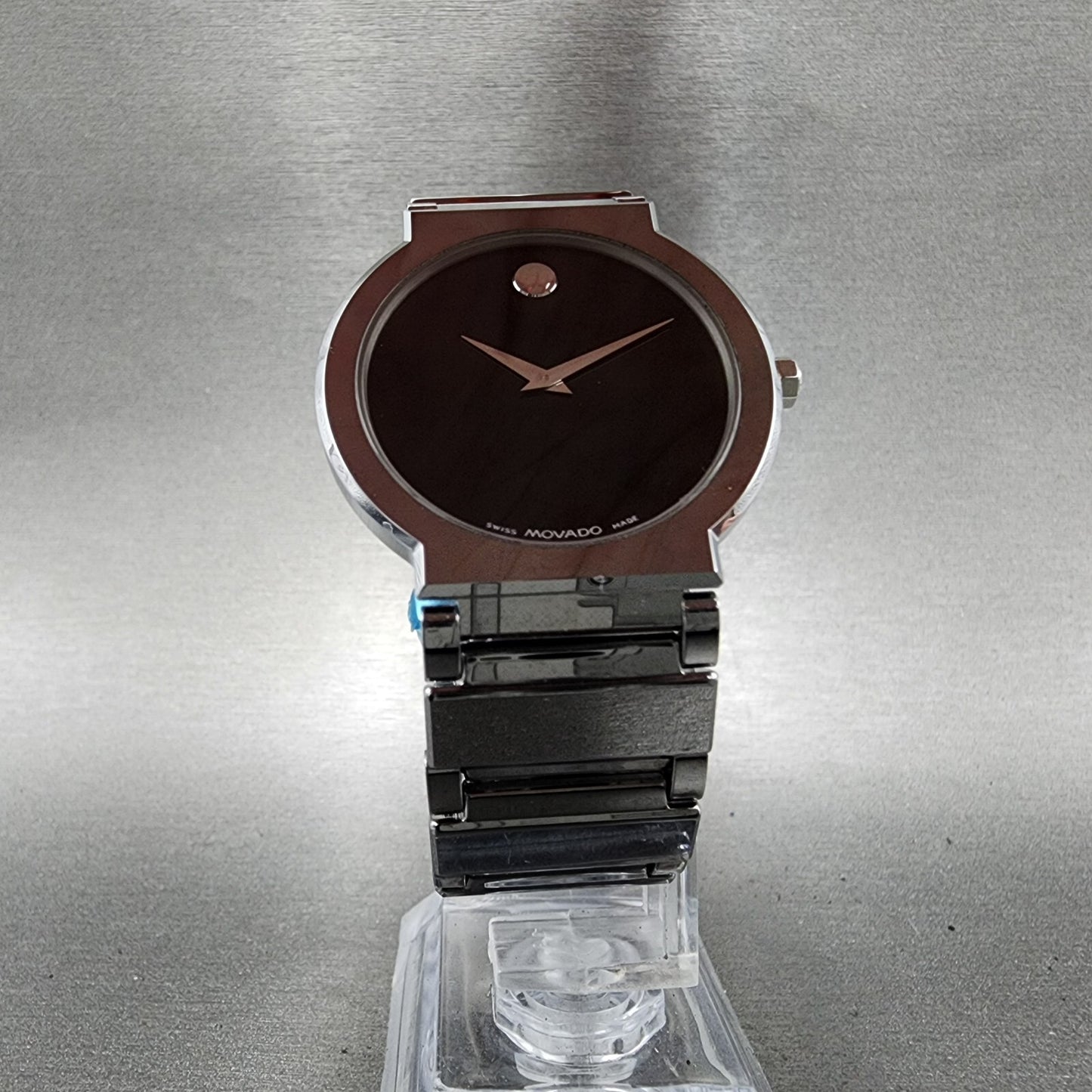 Movado Valor Watch Men 34mm Black Dial Tungsten Round 0604409 New Battery5