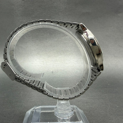 Ricoh Watch Men 32mm Silver Dial Two Tone Round Bracelet New battery VTG8