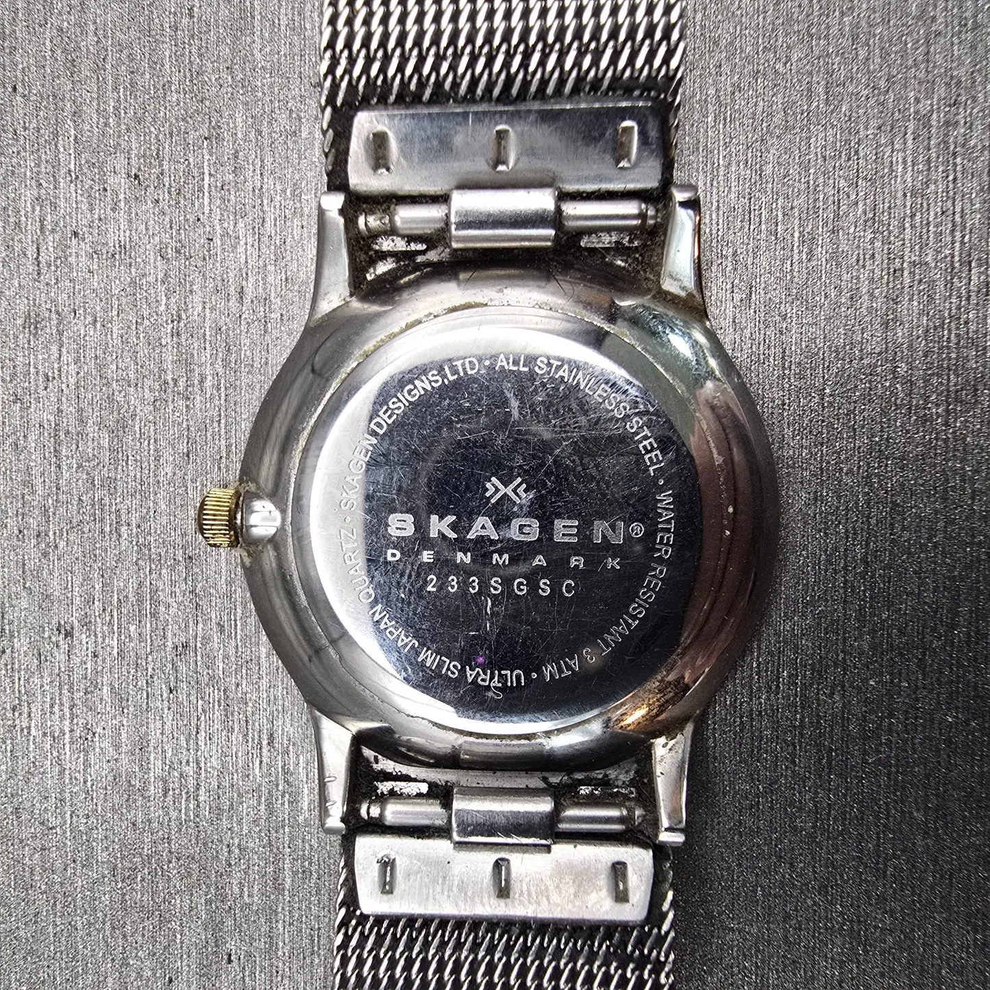 Skagen Slimline Watch Women 28mm Silver Dial Silver Tone Round 233SGSC New Batt10