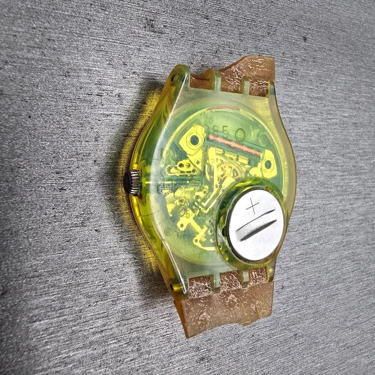 Swatch Bikini Watch Women 34mm White Dial Green Case Round GJ105 New Battery8