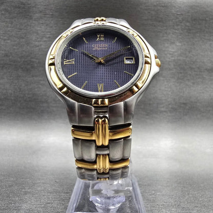 Citizen Elegance Watch Men 35mm Blue Dial Two Tone Date 5510-H04511 New Battery5