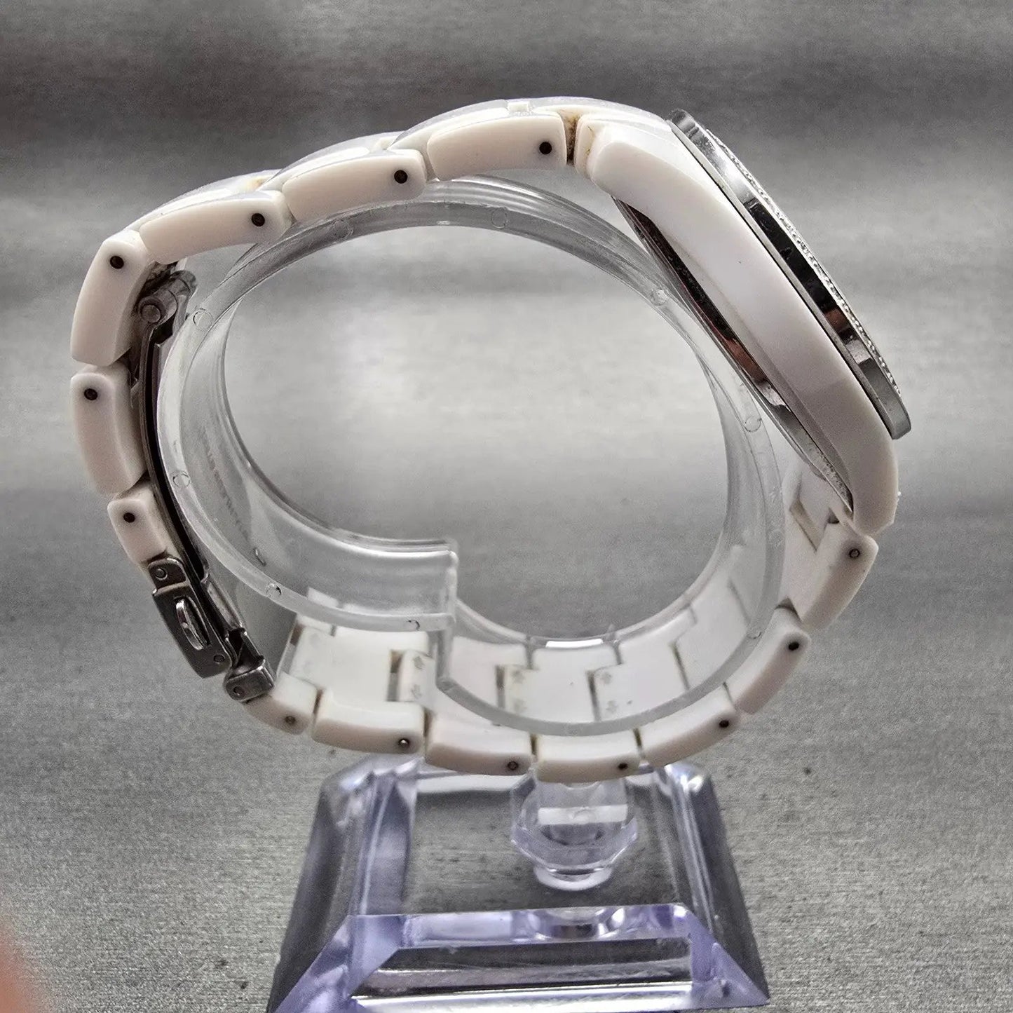 Fossil Stella Day Watch Women 38mm White Dial White Tone Daydate ES1967 New Batt8