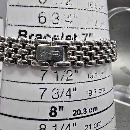 Coach Tank Watch Women 17mm Silver Dial Silver Tone Rectangle 0820 New Battery10