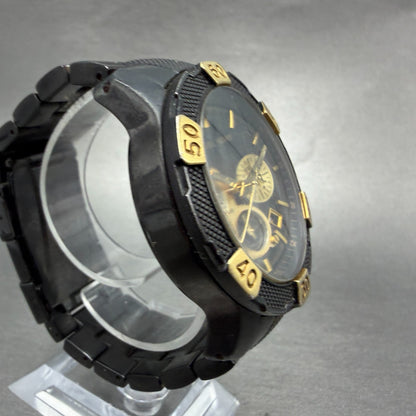 Michael Kors Chrono Watch Men 45mm Black Dial Two Tone Date Round MK-8088 NewBat3