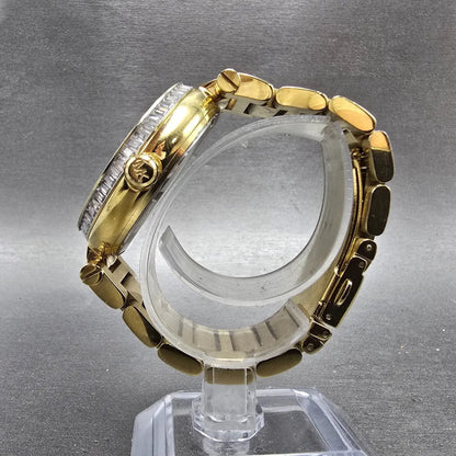 Michael Kors Skyler Watch Women 41mm Champagne Dial Gold Tone MK-5867 New Batt6