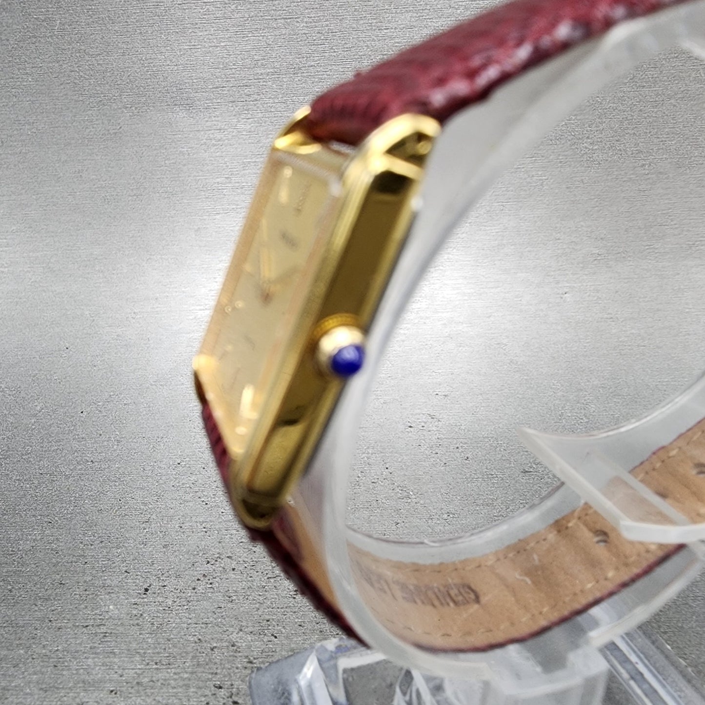 Rado Tank Watch Women 18mm Gold Dial Gold Tone Rectangle 133.9555.2 New BatteryA2