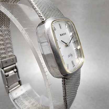 Rado Silky Watch 19mm Women Silver Dial Silver Tone Manual Rectangle Runs4