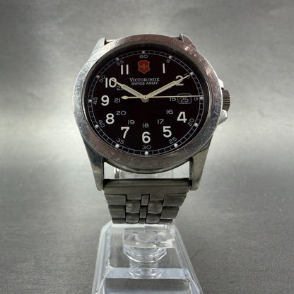 Swiss Army Victorinox Watch Men 38mm Black Dial Steel Date 24653 New Battery5